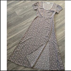 NATURAL LIFE Floral Maxi Dress with White Accents